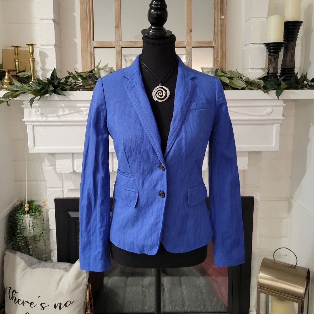 J. Crew Vibrant Blue Schoolboy Women's Blazer Office Siren Size  00